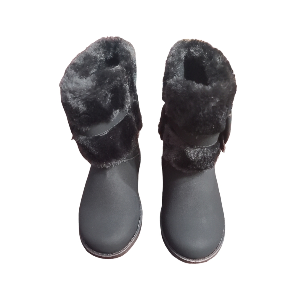 Rachel Shoes Toddler Girls Size 10 Harmoni Fur Faux Suede Boots in Black - Picture 2 of 12